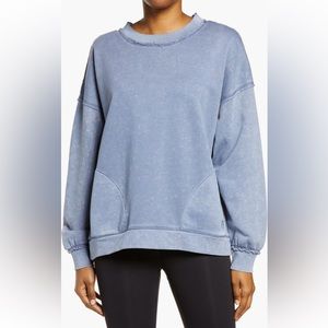 Free People FP Movement Sweatshirt Metti Crewneck, Navy XS